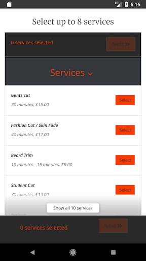 Champion Barbers Screen 3