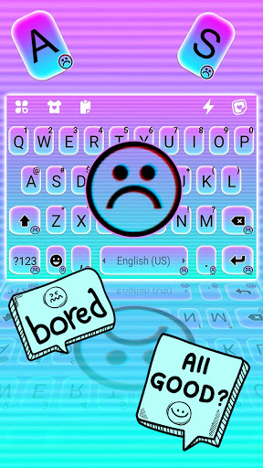 Neon Sad Emoji Theme Screen 2