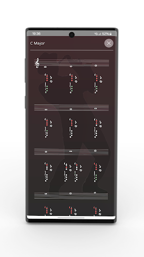 Screenshot of Saxophone Fingering Chart