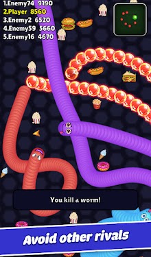 #4. Worm io: Slither Snake Arena (Android) By: Boss Level Studio