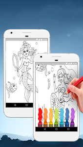 Mermaid Colouring Book Pages