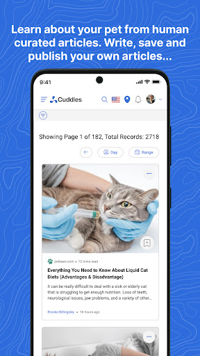 Android application Cuddles - your pet's companion screenshort
