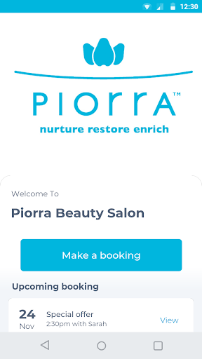 Android application Piorra Beauty Salon screenshort