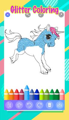 Glitter Coloring Unicorn Pagesのおすすめ画像5
