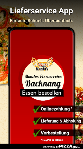 Android application Mondos Pizzaservice Backnang screenshort