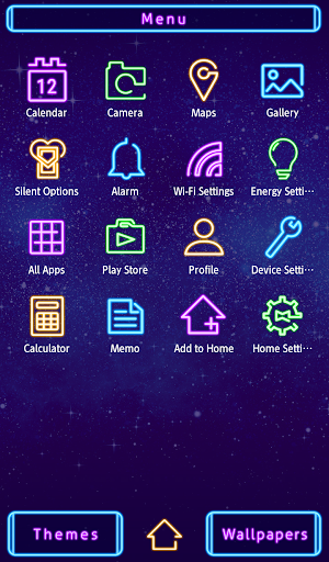 Neon Galaxy Theme Screen 2