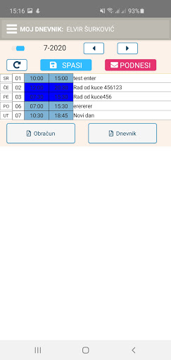 Android application mPerun screenshort