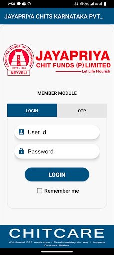 Android application Jayapriya Chits Member Module screenshort