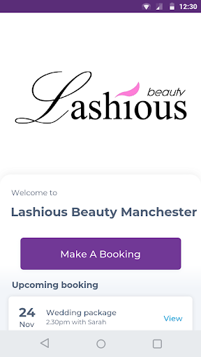 Android application Lashious Beauty Manchester screenshort