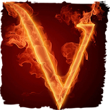 Fiery letter V live wallpaper icon
