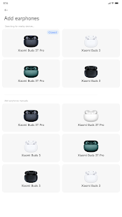 Screenshot degli auricolari Xiaomi