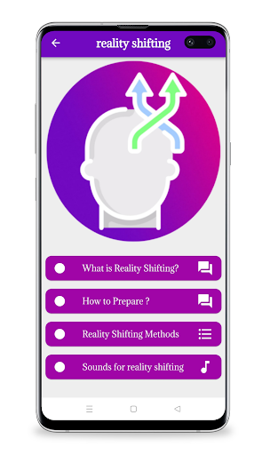Android application Reality shifting screenshort
