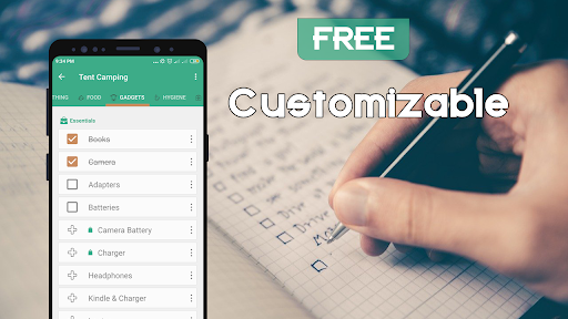 Android application Simple Travel Packing List App screenshort