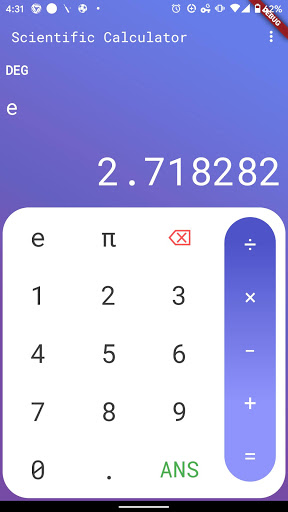 Simple Scientific Calculator Screen 2