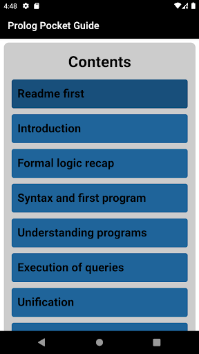 Android application Prolog Pocket Guide screenshort