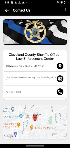 Cleveland County NC Sheriff Screen 2