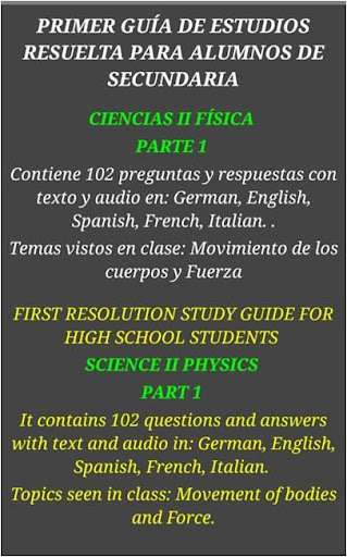 Android application Guía Ciencias Secun 1erparcial screenshort