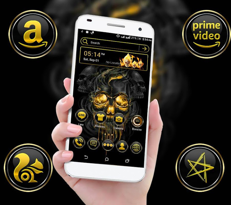Gold Skull Launcher Theme - 5.0 - (Android)