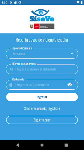 Android application SíseVe - Violencia Escolar screenshort