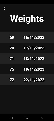 Weight Tracker Screen 3