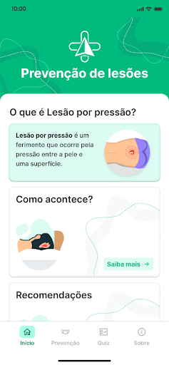 Android application Guia para prevenção de lesões screenshort