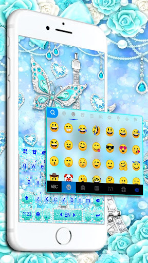 Blue Paris Butterfly Keyboard Screen 2
