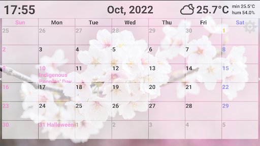 Android application Tablet de Calendar screenshort