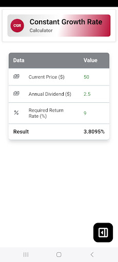 Const Growth Rate Calculator