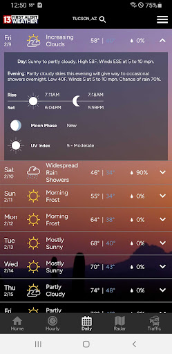Screenshot of KOLD First Alert Weather