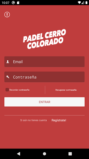 Android application Padel Cerro Colorado screenshort