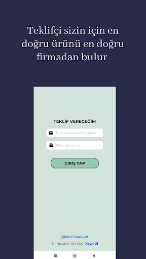 Android application Teklifçi screenshort