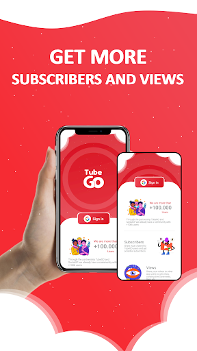 Android application TubeGO - Subscribers and views screenshort
