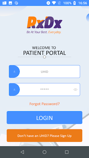 Android application RxDx Healthcare Patient Portal screenshort