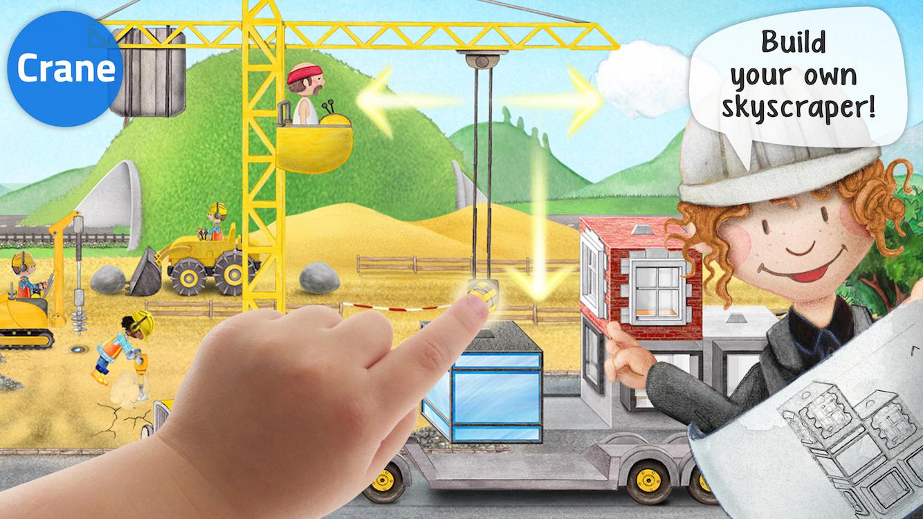 Android application Tiny Builders: Crane, Digger, Bulldozer for Kids screenshort