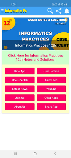 Informatics Practices 12th Notes  NCERT Solutions