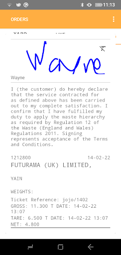 Weighbridge App Screen 3