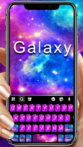 Android application Pink Blue Galaxy Keyboard Them screenshort