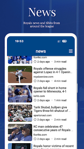 Android application Kansas City Baseball screenshort