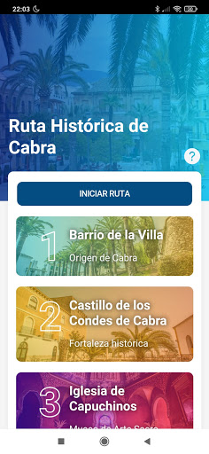 Android application Ruta Histórica de Cabra screenshort