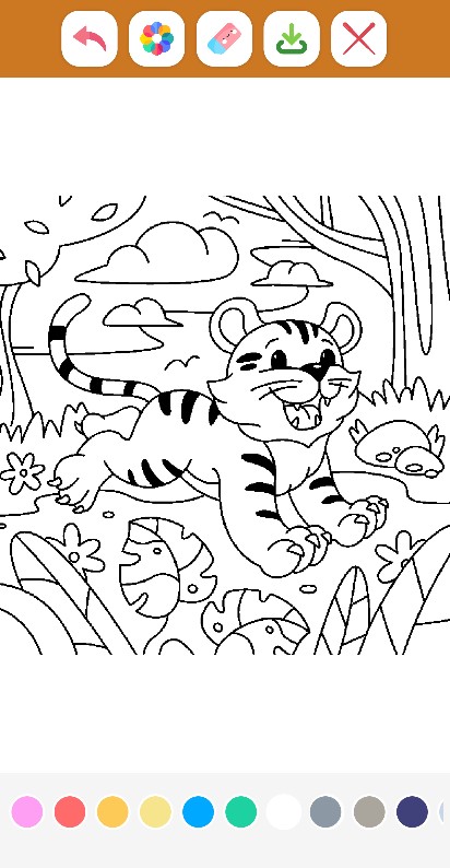 Cute Tiger Coloring Bookのおすすめ画像2