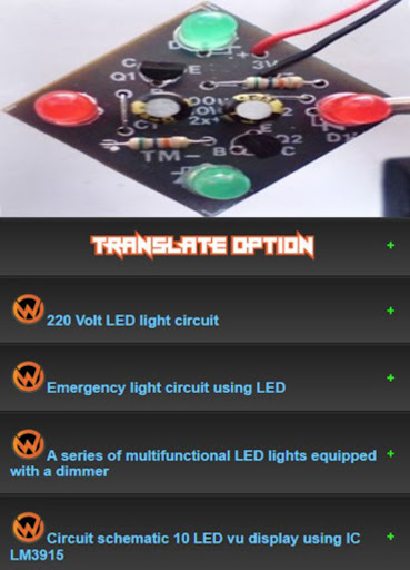 Android application Learn LED circuits screenshort