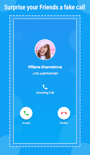 Android application Milana Khametova fake call screenshort