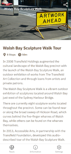 Android application Walsh Bay Sculpture Walk screenshort