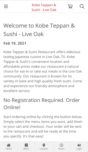 Android application Kobe Teppan & Sushi - Oak screenshort
