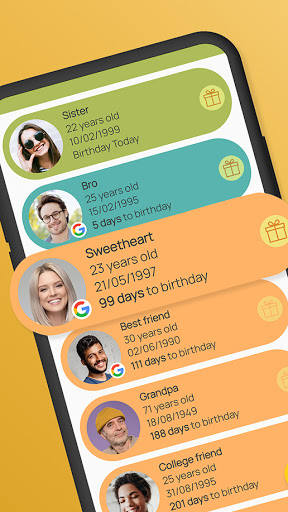 Android application Upcoming Birthday Countdown screenshort
