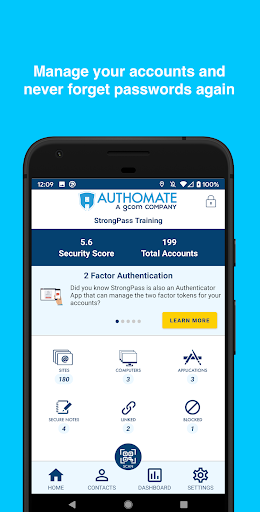 Android application StrongPass Teams screenshort
