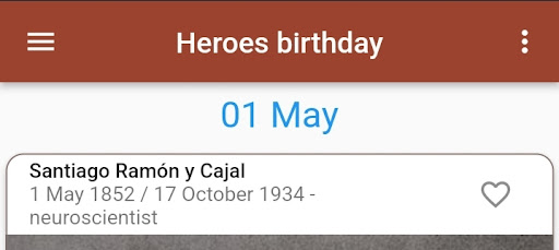 Android application Heroes' birthday screenshort