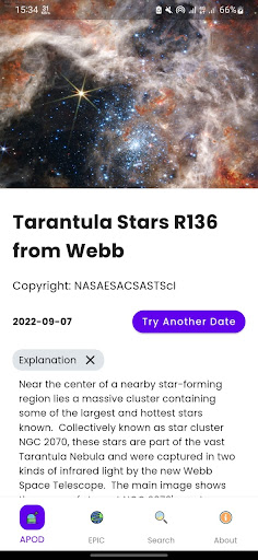 Android application Space API App screenshort