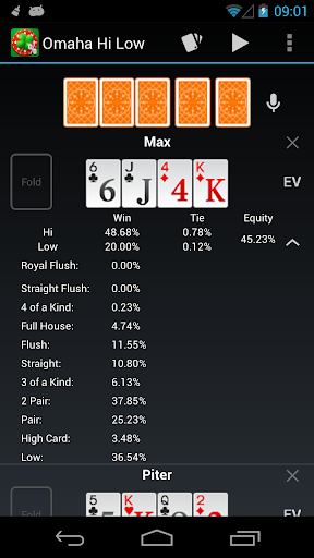 Poker Calculator Screen 2