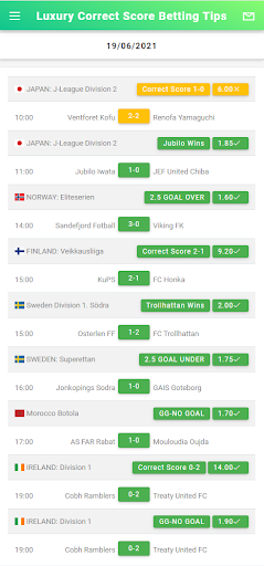 Android application BETTING TIPS CORRECT SCORE screenshort
